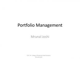 Portfolio Management