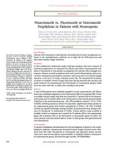 Posaconazole vs. Fluconazole or Itraconazole Prophylaxis in Patients ...