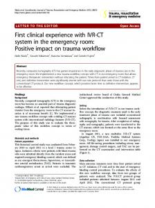 Positive impact on trauma workflow - Springer Link