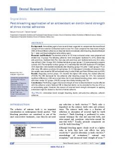 Post-bleaching application of an antioxidant on dentin bond strength ...