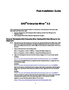 Post-Installation Guide--SAS Enterprise Miner 5.3