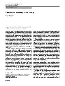 Post mortem toxicology in the elderly