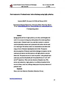 Post-treatment of Produced water before discharge using luffa cylindrica