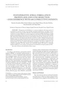 postoperative atrial fibrillation prophylaxis and