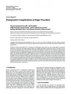 Postoperative Complications of Beger Procedure