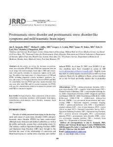 Posttraumatic stress disorder and posttraumatic stress ... - CiteSeerX