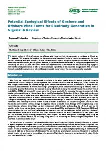 Potential Ecological Effects of Onshore and Offshore Wind Farms for ...