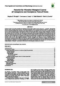 Potential for Microbial Biological Control of Coleopteran and ...