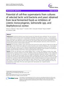 Potential of cell-free supernatants from cultures of ... - Semantic Scholar