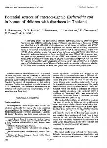 Potential sources of enterotoxigenic Escherichia coli in ... - Europe PMC