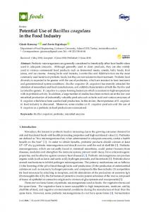 Potential Use of Bacillus coagulans in the Food Industry - MDPI