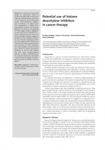 Potential use of histone deacetylase inhibitors in