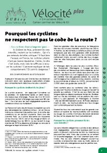 Pourquoi les cyclistes ne respectent pas le code de la route