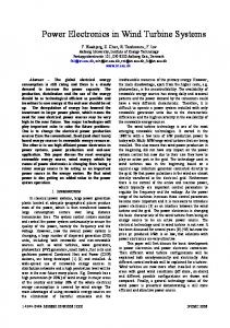 Power Electronics in Wind Turbine Systems