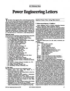 Power Engineering Letters - IEEE Xplore