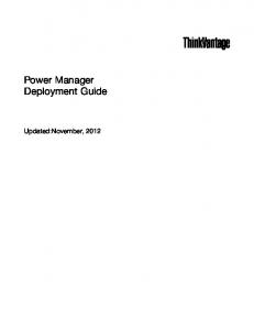 Power Manager Deployment Guide - Lenovo