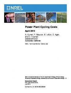 Power Plant Cycling Costs