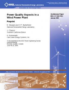 Power Quality Aspects in a Wind Power Plant - Semantic Scholar