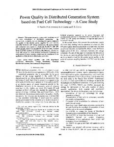 Power quality in distributed generation system based on fuel cell ...