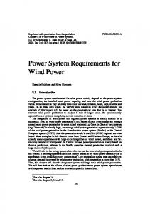 Power System Requirements for Wind Power