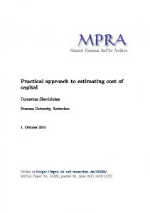 Practical approach to estimating cost of capital - Munich Personal ...