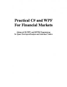 Practical C# and WPF For Financial Markets