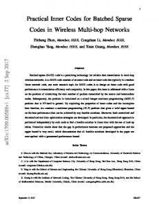 Practical Inner Codes for Batched Sparse Codes in Wireless ... - arXiv