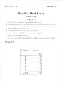 Practice Final Exam