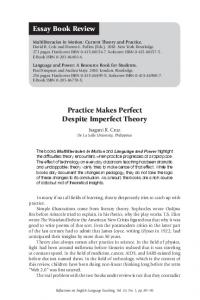 Practice Makes Perfect Despite Imperfect Theory Essay Book Review