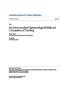 Pre-Service teachers' Epistemological beleifs and Conceptions ... - Eric