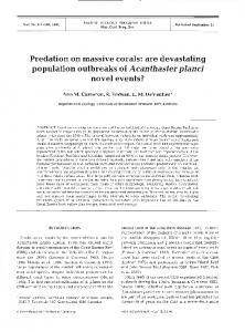 Predation on massive corals: are devastating ... - Inter Research