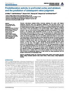 Predeliberation activity in prefrontal cortex and ... - Caltech Authors