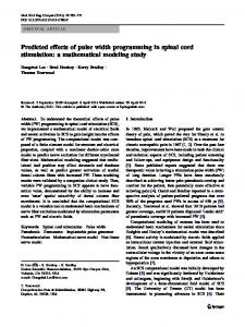 Predicted effects of pulse width programming in spinal cord stimulation ...