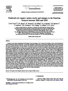 Predicted soil organic carbon stocks and changes ... - Farm, Table & Sky