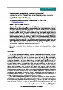 Predicting At-Risk Students in General Chemistry - Royal Society of ...