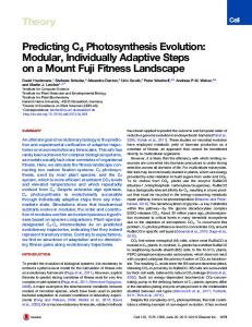 Predicting C4 Photosynthesis Evolution: Modular ... - Cell Press