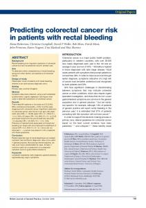 Predicting colorectal cancer risk in patients with rectal bleeding