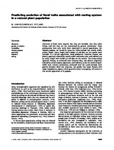 Predicting evolution of floral traits associated ... - Wiley Online Library