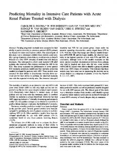 Predicting Mortality in Intensive Care Patients with Acute Renal Failure ...