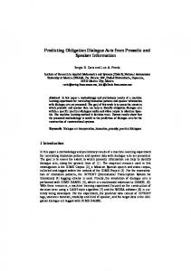 Predicting Obligation Dialogue Acts from Prosodic and Speaker ...