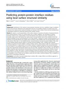 Predicting protein-protein interface residues using ... - Springer Link