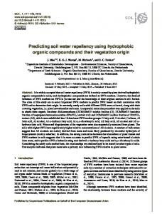 Predicting soil water repellency using hydrophobic organic ...