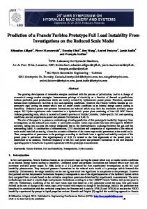 Prediction of a Francis Turbine Prototype Full ... - Infoscience - EPFL