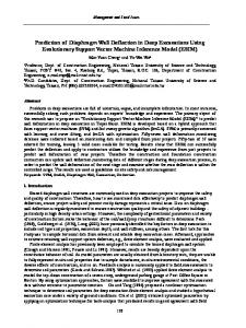 Prediction of Diaphragm Wall Deflection in Deep Excavations Using