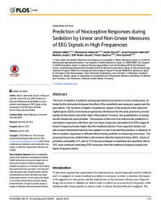 Prediction of Nociceptive Responses during ... - Semantic Scholar