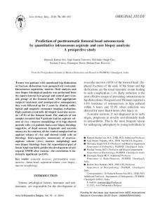 Prediction of posttraumatic femoral head osteonecrosis by quantitative