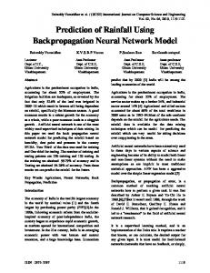 Prediction of Rainfall Using Backpropagation ... - Semantic Scholar