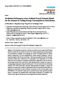 Prediction Performance of an Artificial Neural Network Model for the ...