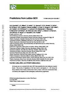 Predictions from Lattice QCD