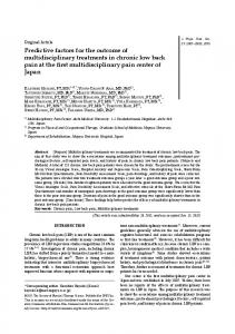 Predictive factors for the outcome of